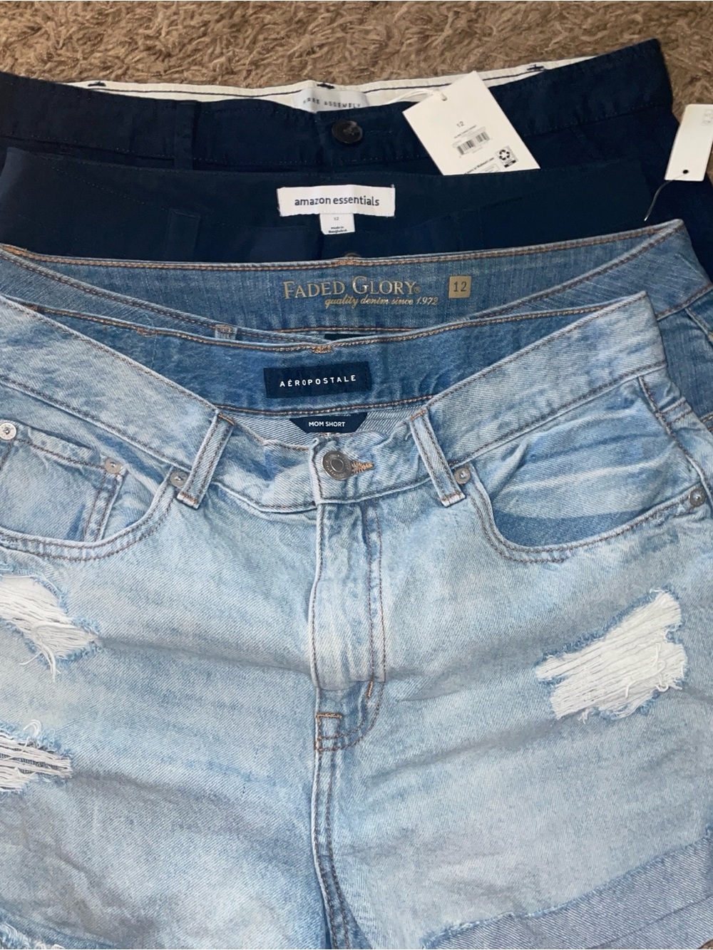 (Bundle) 4 pairs WMNS size 12 shorts